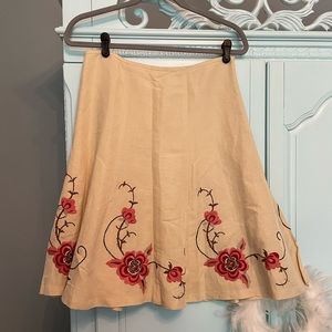 Ann Taylor LOFT skirt with embroidered flowers